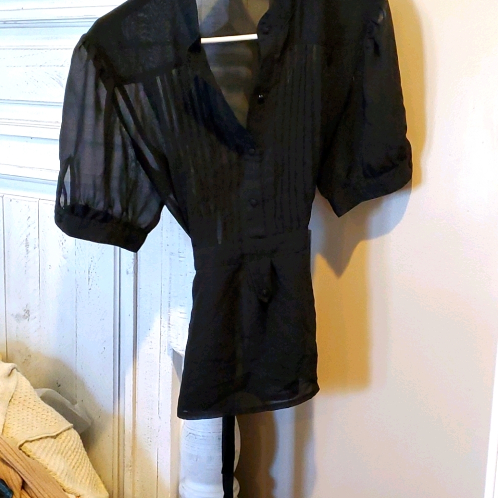 Chadwicks sheer black blouse